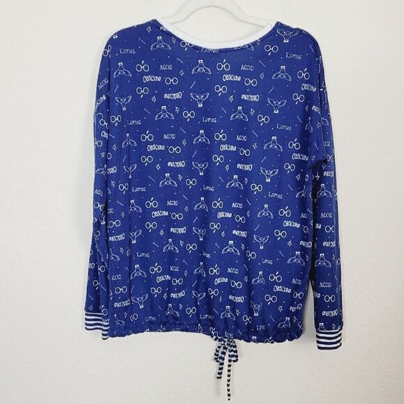 The Wizarding World Of Harry Potter Sz Medium Pajama Top Navy Blue Licensed Soft - Picture 3 of 9